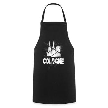 Cologne Cathedral Germany City Skyline Grunge Splash - Cooking Apron - black - Front - AI Model Male 185 dark (185cm)