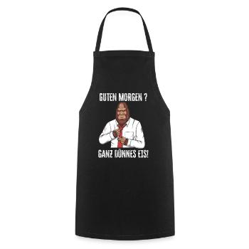 Guten Morgen - Ganz dünnes Eis Spruch Kaffee - Kochschürze - Schwarz - Vorne - AI Model Male 185 dark (185cm)