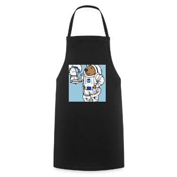Capybara-Astronaut - Kochschürze - Schwarz - Vorne - AI Model Male 185 dark (185cm)