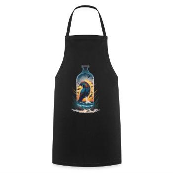 Parrot Bottle - Cooking Apron - black - Front - AI Model Male 185 dark (185cm)