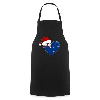Coeur de Noël drapeau Nouvelle-Zélande - Tablier de cuisine - noir - Devant - AI Model Male 185 dark (185cm)