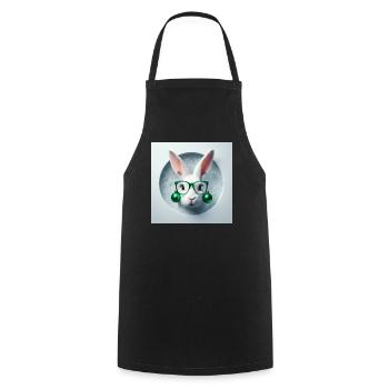 Lapin de Pâques avec décoration de Noël verte - Tablier de cuisine - noir - Devant - AI Model Male 185 dark (185cm)