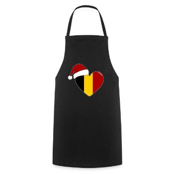 Belgien Flagge Weihnachten Herz - Kochschürze - Schwarz - Vorne - AI Model Male 185 dark (185cm)