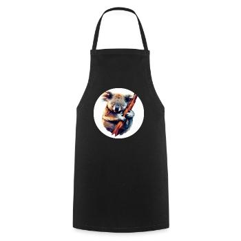 Koala dans l’Art polygonal sur la branche - Tablier de cuisine - noir - Devant - AI Model Male 185 dark (185cm)