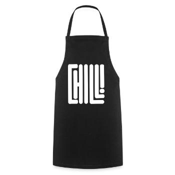 Just chill - Kochschürze - Schwarz - Vorne - AI Model Male 185 dark (185cm)