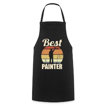 Best Painter - Cooking Apron - black - Front - AI Model Male 185 dark (185cm)