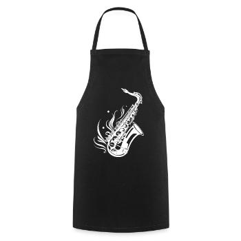 Saxophone Sketch - Cooking Apron - black - Front - AI Model Male 185 dark (185cm)