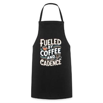 Angetrieben von Kaffee und Fahrraddesign - Kochschürze - Schwarz - Vorne - AI Model Male 185 dark (185cm)