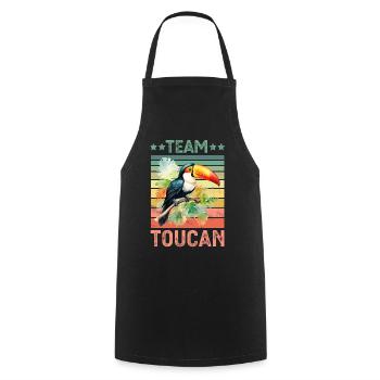 Toucan Bird - Cooking Apron - black - Front - AI Model Male 185 dark (185cm)
