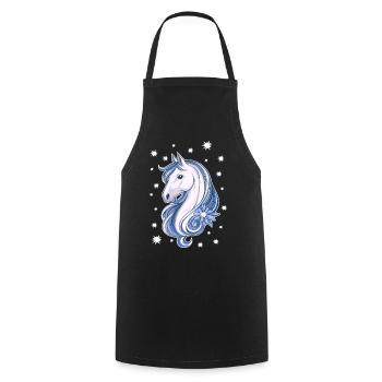 Horse with stars - Cooking Apron - black - Front - AI Model Male 185 dark (185cm)