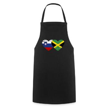 Slovénie Jamaïque drapeau coeur utilisé - Tablier de cuisine - noir - Devant - AI Model Male 185 dark (185cm)