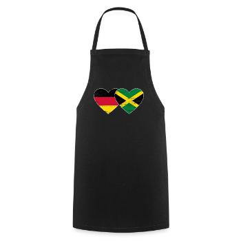 Allemagne Jamaïque Drapeau Coeur utilisé - Tablier de cuisine - noir - Devant - AI Model Male 185 dark (185cm)
