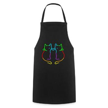 Regenbogen Katzen LGBT Gay Pride - Kochschürze - Schwarz - Vorne - AI Model Male 185 dark (185cm)