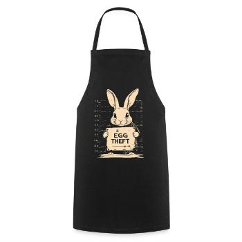Hase Eierdieb Osterhase Mugshot Polizeifoto Ostern - Kochschürze - Schwarz - Vorne - AI Model Male 185 dark (185cm)