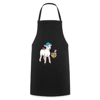 Sheep Sheep Lamb Easter Easter Eggs - Cooking Apron - black - Front - AI Model Male 185 dark (185cm)