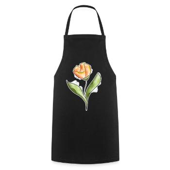 Tulpe - Kochschürze - Schwarz - Vorne - AI Model Male 185 dark (185cm)