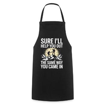 Helping You Sarcastic Hiking Humor Quote Design - Kochschürze - Schwarz - Vorne - AI Model Male 185 dark (185cm)