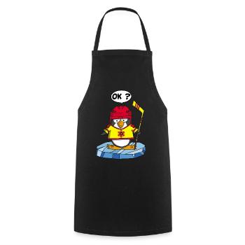 Pinguin und Wintersport - Kochschürze - Schwarz - Vorne - AI Model Male 185 dark (185cm)