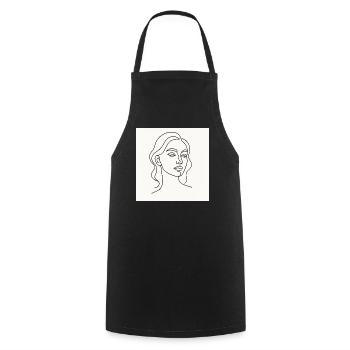 Die gezeichnete Lady - Kochschürze - Schwarz - Vorne - AI Model Male 185 dark (185cm)