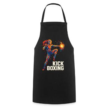 Kickboxerin cool abstrakt Power Kickboxen Geschenk - Kochschürze - Schwarz - Vorne - AI Model Male 185 dark (185cm)