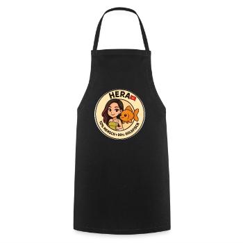 Hera - Cooking Apron - black - Front - AI Model Male 185 dark (185cm)