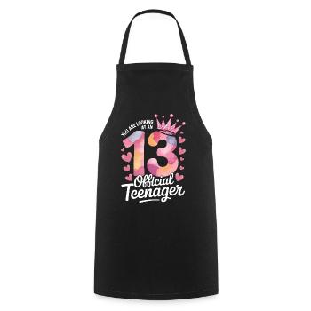 13th birthday teenager gift - Cooking Apron - black - Front - AI Model Male 185 dark (185cm)