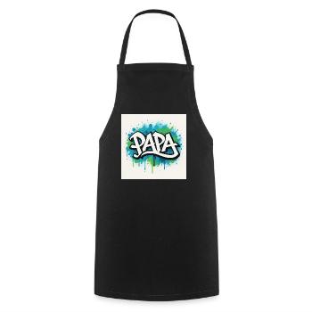 Graffiti Style Papa Illustration - Tablier de cuisine - noir - Devant - AI Model Male 185 dark (185cm)