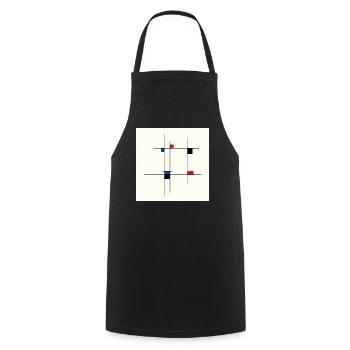 Abstrakte Designlinie und Farben - Kochschürze - Schwarz - Vorne - AI Model Male 185 dark (185cm)