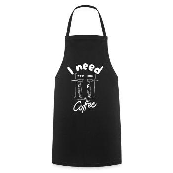 Ich brauche Kaffee - Kochschürze - Schwarz - Vorne - AI Model Male 185 dark (185cm)