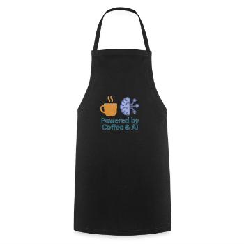 Coffee AI Power Design - Cooking Apron - black - Front - AI Model Male 185 dark (185cm)