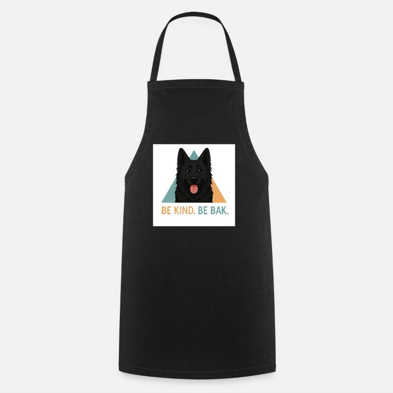 Be Kind Be Bak Dog Design - Cooking Apron - black