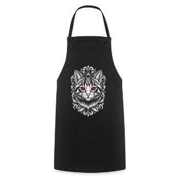 Gothic Cat with Purple Eyes - Cute Kitten - Cooking Apron - black - Front - AI Model Male 185 dark (185cm)