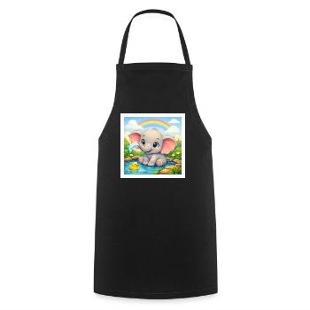 Elli the Elephant - Cooking Apron - black - Front - AI Model Male 185 dark (185cm)