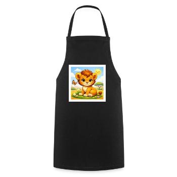 Sunny the Little Lion - Cooking Apron - black - Front - AI Model Male 185 dark (185cm)