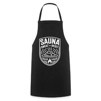 Sauna Sweat Reset Wellness Sweating - Cooking Apron - black - Front - AI Model Male 185 dark (185cm)