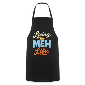 Sarcasme – Profiter pleinement de la vie – L - Tablier de cuisine - noir - Devant - AI Model Male 185 dark (185cm)