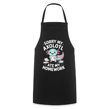 Axolotl Ate My Homework - Cooking Apron - black - Front - AI Model Male 185 dark (185cm)