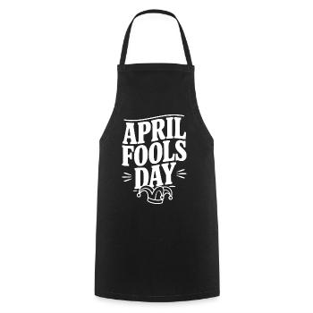 April Fools Day - Cooking Apron - black - Front - AI Model Male 185 dark (185cm)