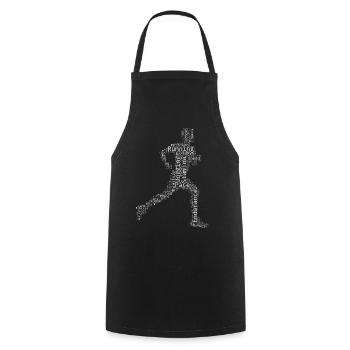 Gift idea for a running with running - Cooking Apron - black - Front - AI Model Male 185 dark (185cm)