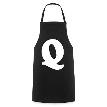 Large Q Style Print | Letter Q | Q Logo - Cooking Apron - black - Front - AI Model Male 185 dark (185cm)