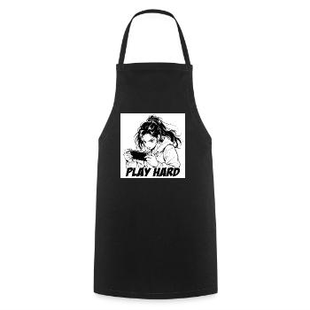 Play Hard Manga Gamer - Tablier de cuisine - noir - Devant - AI Model Male 185 dark (185cm)