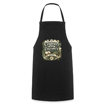 Curiosity Beats Certainty - Cooking Apron - black - Front - AI Model Male 185 dark (185cm)