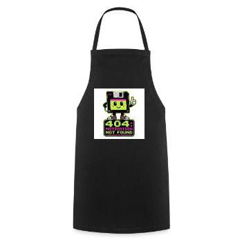 Motivation Retro 404 non trouvée - Tablier de cuisine - noir - Devant - AI Model Male 185 dark (185cm)