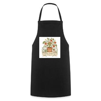 Illustration du Club de la Tomate sur le balcon - Tablier de cuisine - noir - Devant - AI Model Male 185 dark (185cm)