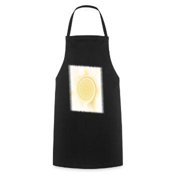 Yellow Spiral Solar Circle - Cooking Apron - black - Front - AI Model Male 185 dark (185cm)