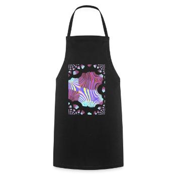 Psychedelic Neon Spiral - Cooking Apron - black - Front - AI Model Male 185 dark (185cm)