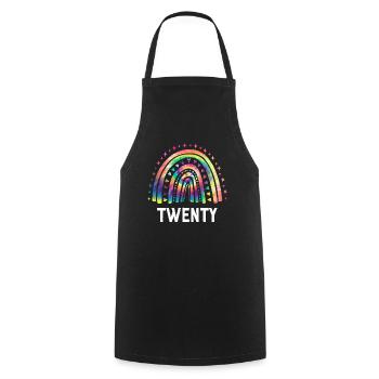 Tie Dye Regenbogen Zwanzig Jahre 20. Geburtstag - Kochschürze - Schwarz - Vorne - AI Model Male 185 dark (185cm)