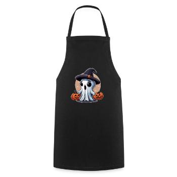 Little Ghost with Pumpkins - Cooking Apron - black - Front - AI Model Male 185 dark (185cm)