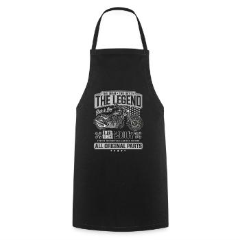 2007 Vintage Man Myth Legend Motorcycle - Cooking Apron - black - Front - AI Model Male 185 dark (185cm)