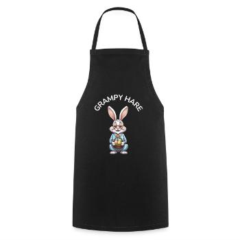 Grandpa Bunny Easter Gift Idea - Cooking Apron - black - Front - AI Model Male 185 dark (185cm)